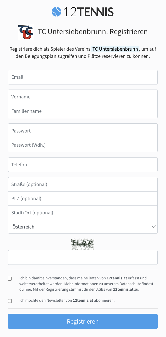 Registrierformular auf untersiebenbrunn.12tennis.at